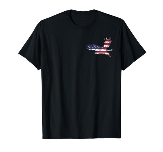 4th of July Bald Eagle US Flag Pocket America Men Women Kids T-Shirt