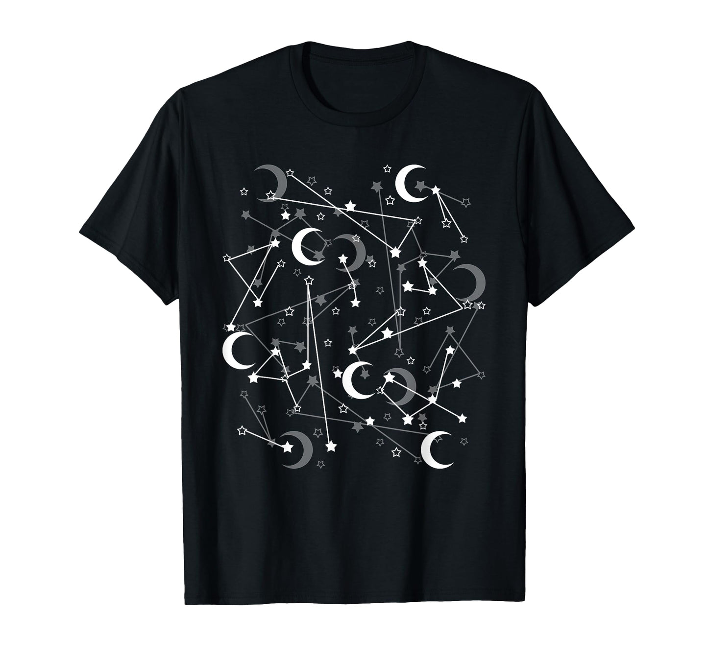 White Moon Constellation Astrology Zodiac Star Gazer Gift T-Shirt