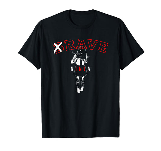 Brave Rave Ninja EDM Techno DJ Gift wt Uniform Cosplay Girl T-Shirt