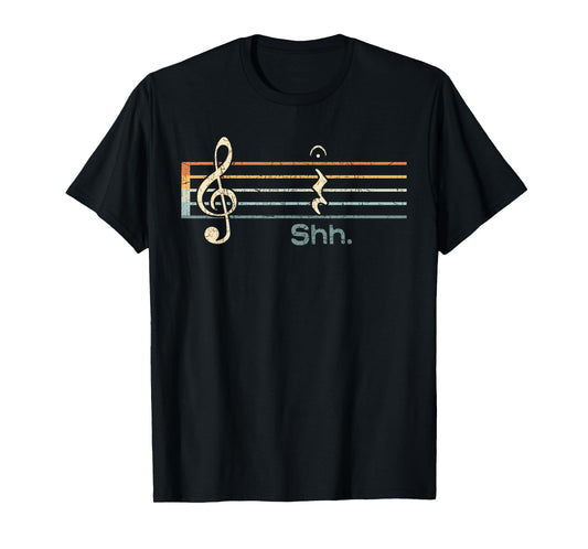 Funny Music Shh Quarter Rest and Fermata Notation Musician T-Shirt