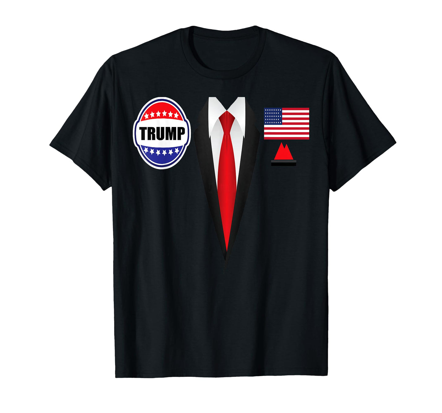 President Trump Shirt Suit Halloween Lazy Costume Flag T-Shirt