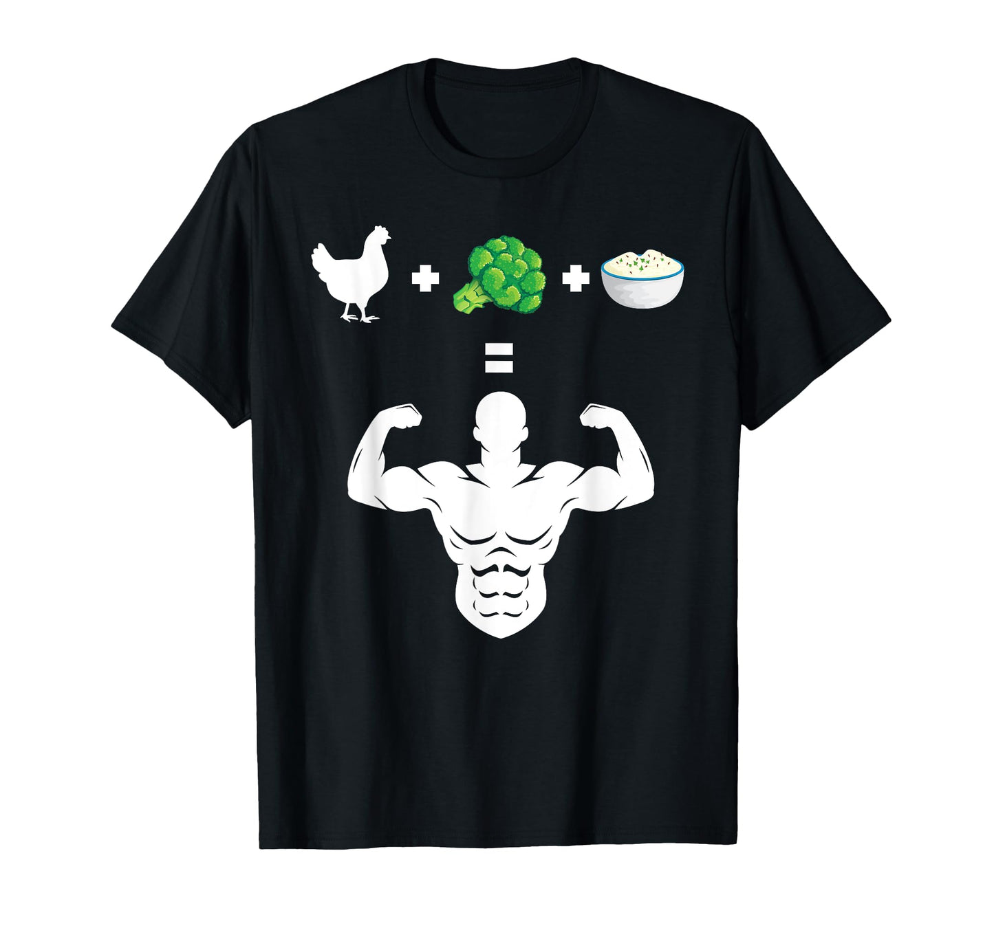 Chicken Broccoli Rice Bodybuilder Fun Broccoli Lover Workout T-Shirt