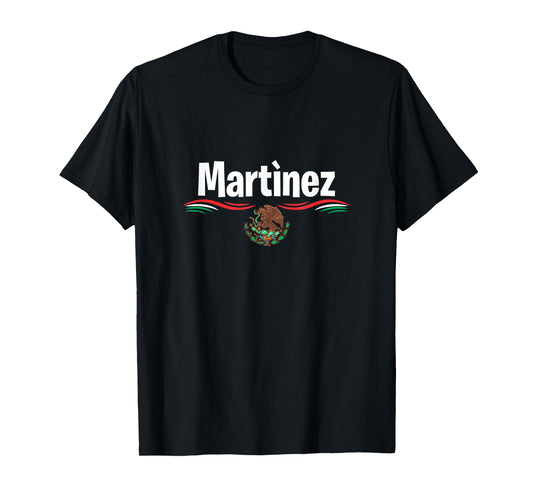 Mexico Flag T Shirt Spanish Day of Birth Name Martinez T-Shirt