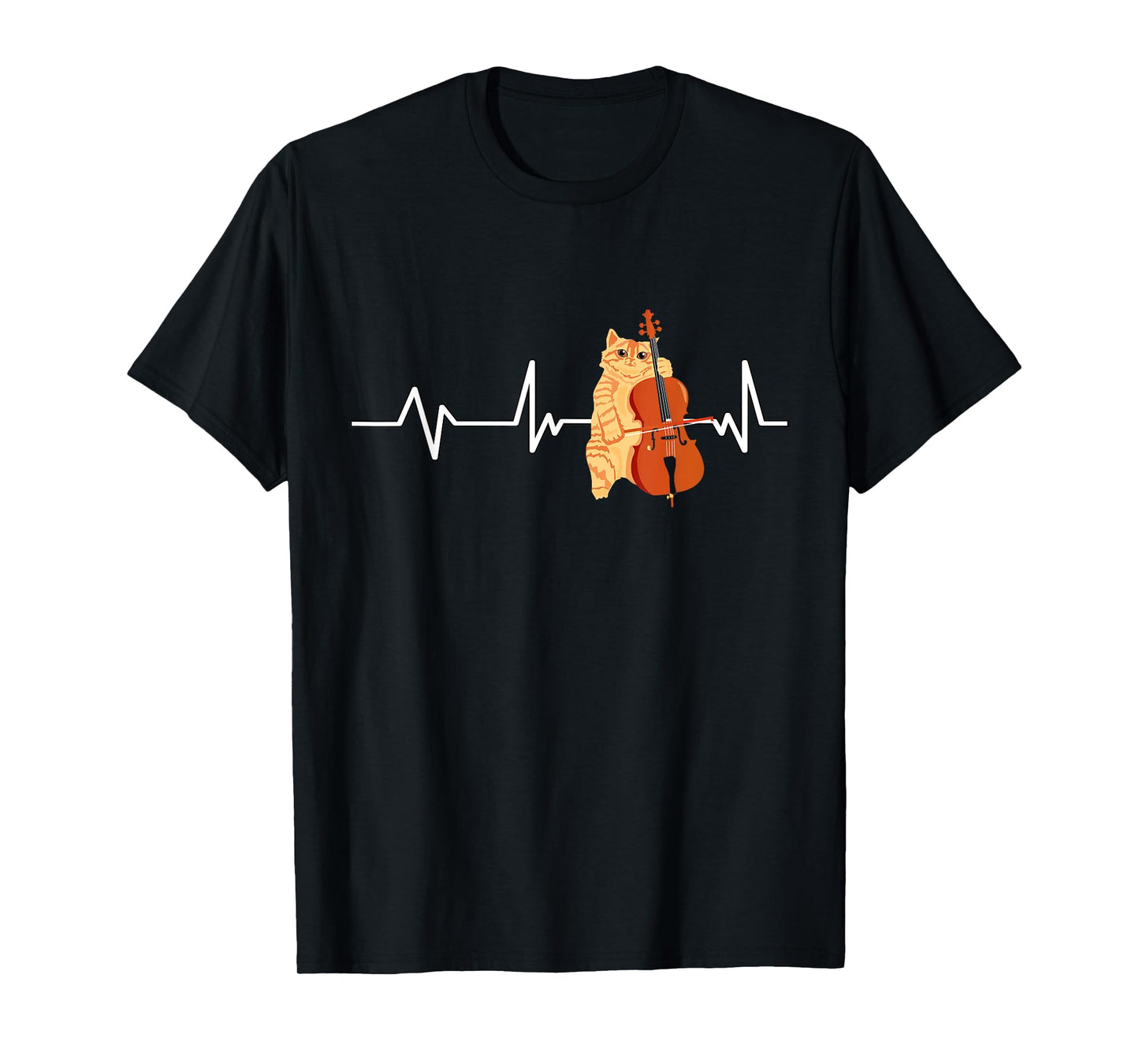 Cello Cat Heartbeat Cello Cat Gift Cello Cat T-Shirt for Men Women Girls Kids