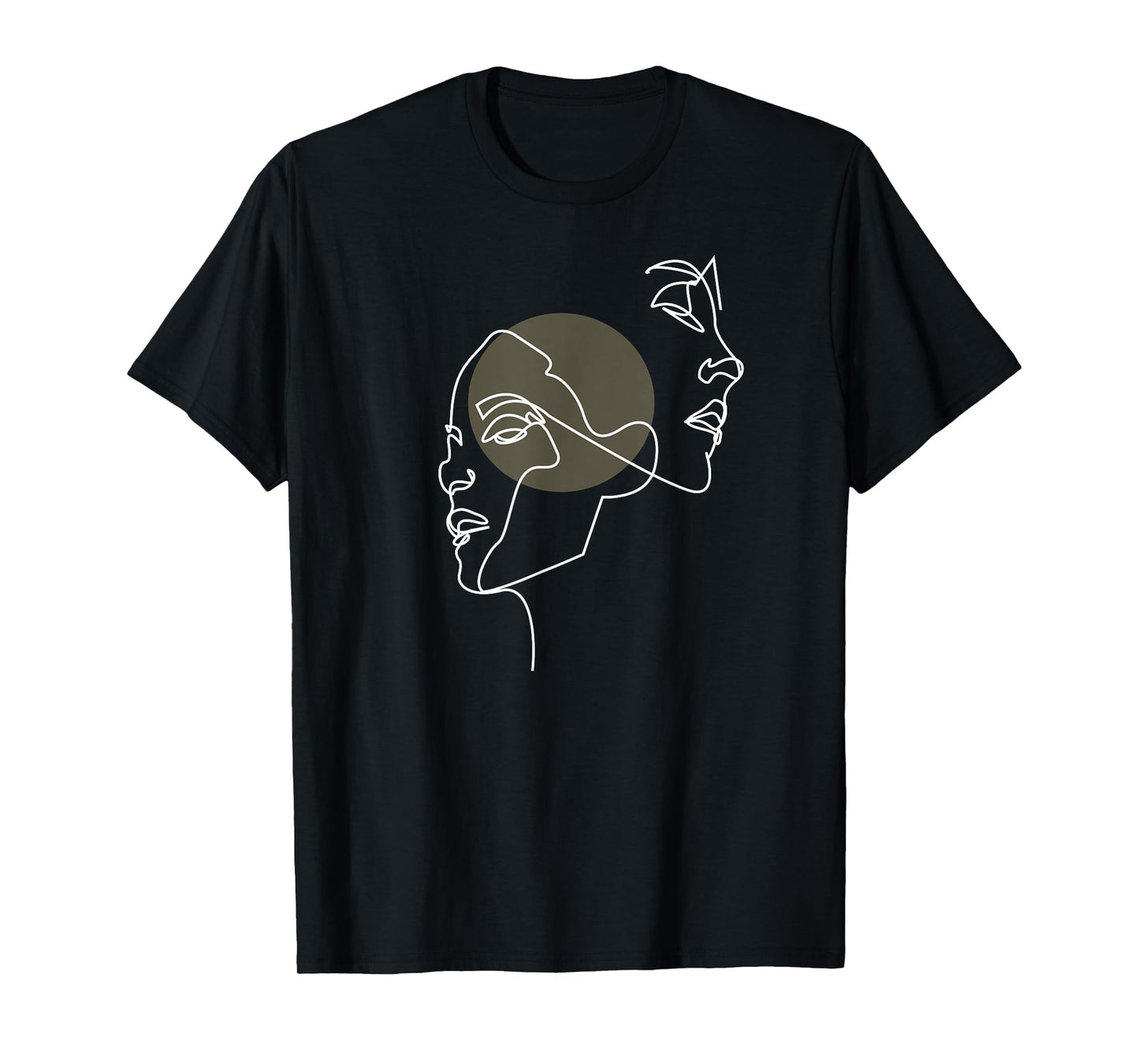 Artsy Line Faces Abstract Aesthetic Art T-Shirt