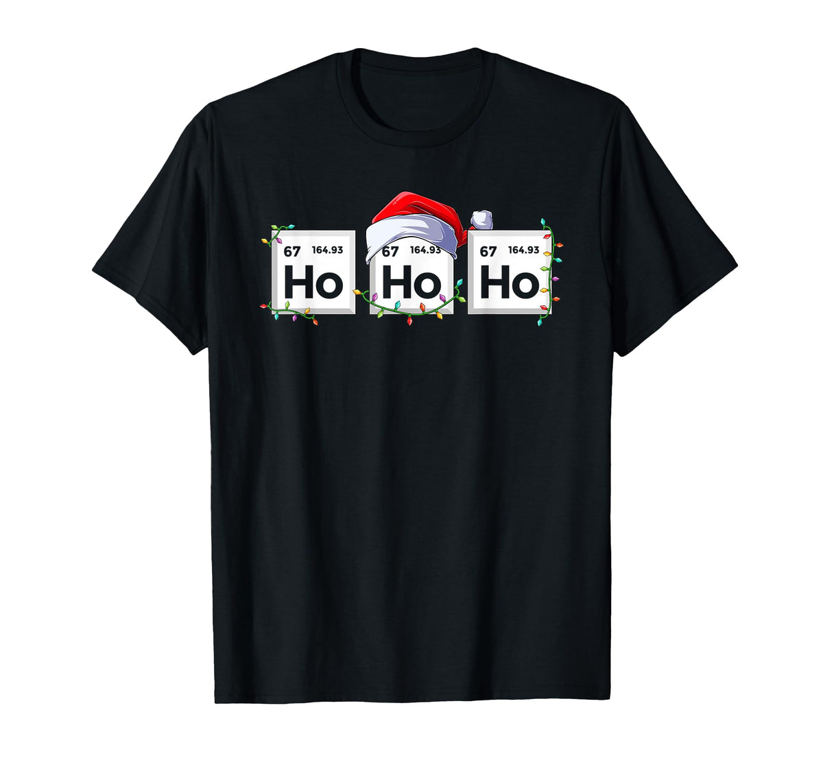 Ho Ho Ho Elements Science Christmas Chemistry Teacher T-Shirt