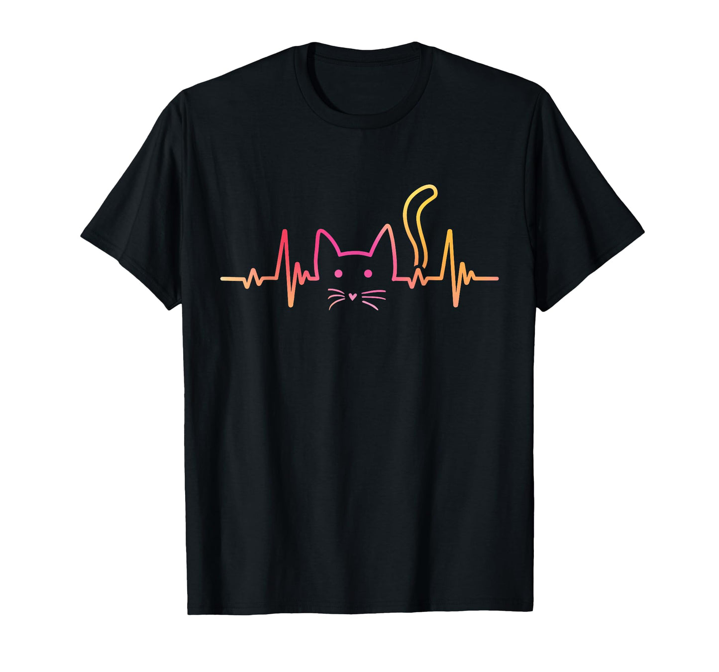 Heartbeat Cat Lover Fluffy Paws And Cuddles T-Shirt