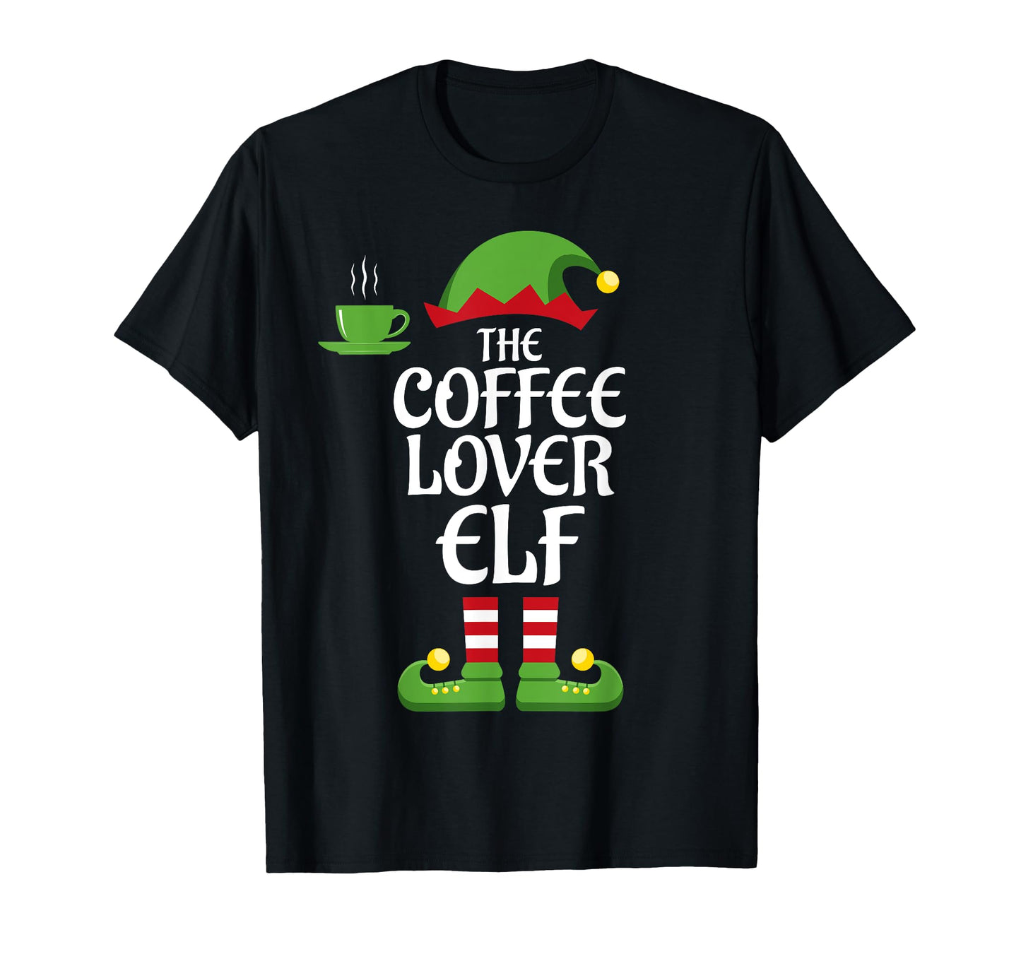 Coffee Lover Elf Family Matching Group Christmas T-Shirt