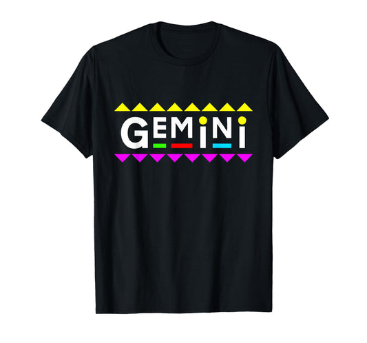 Gemini Zodiac Design 90s Style T-Shirt