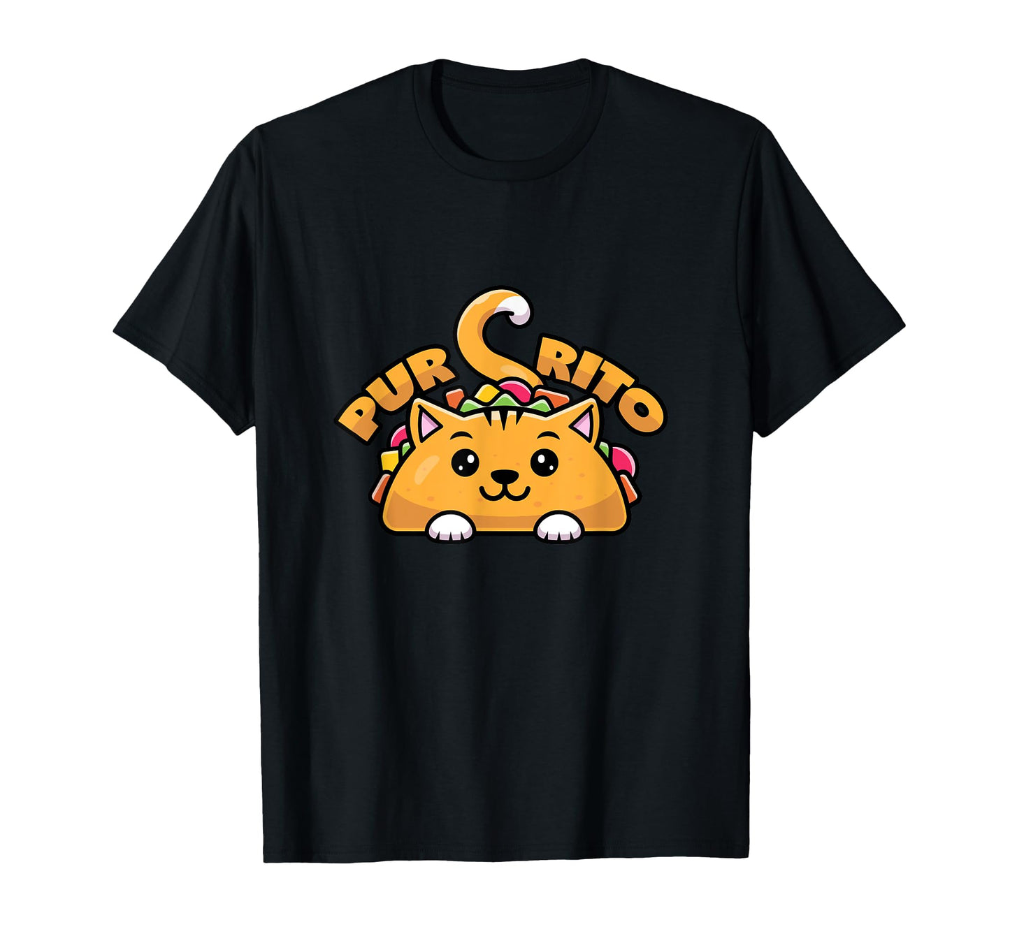 Purring Burrito Cat Pun T-Shirt for Men Women Girls Kids