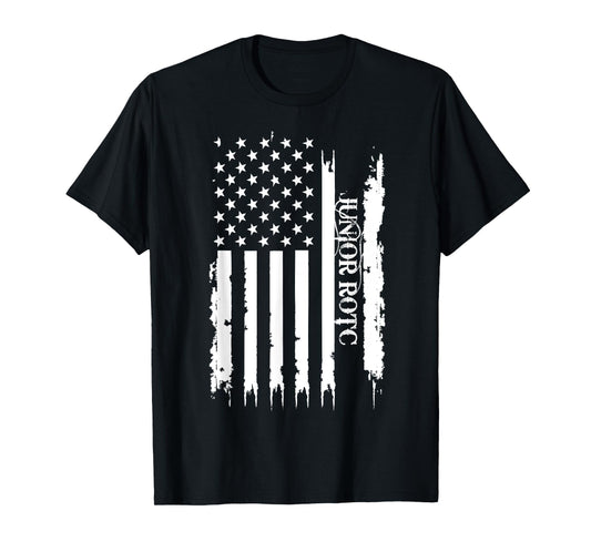 Junior ROTC United States Distressed w US Flag T-Shirt