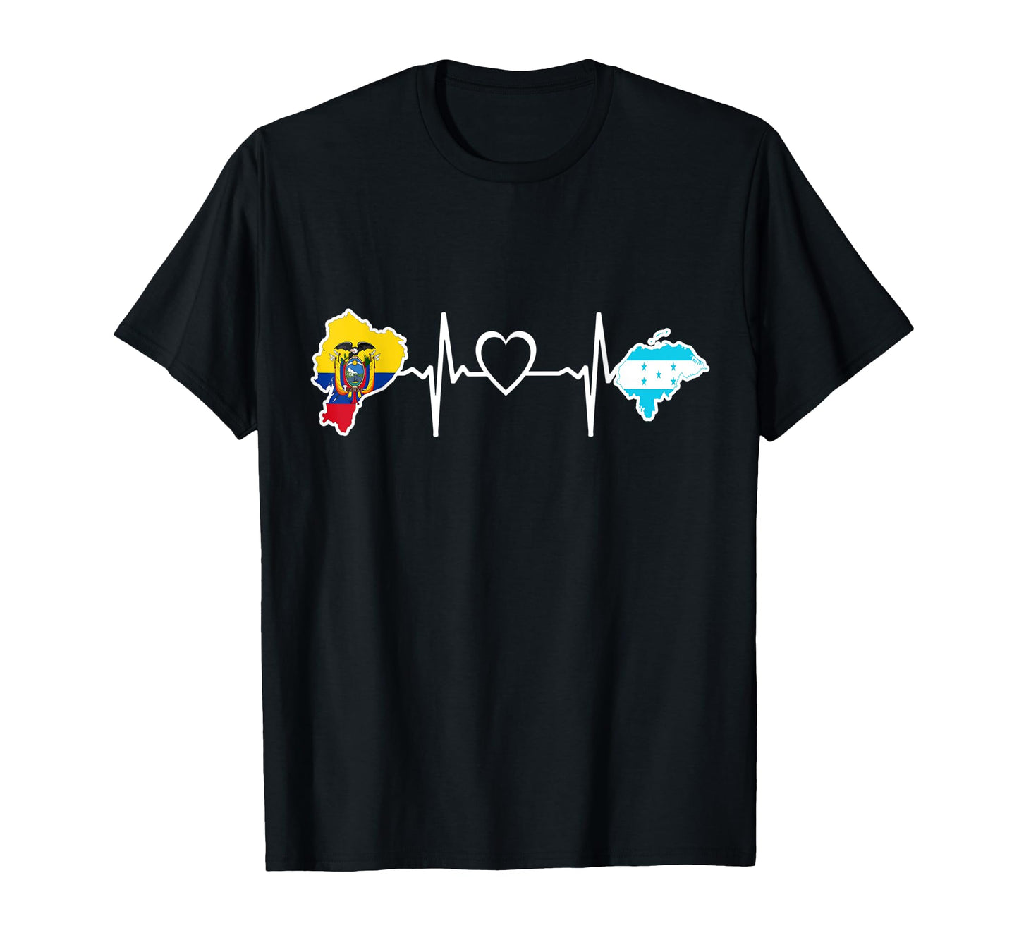 Ecuadorian Honduras Flag - Ecuador Honduran Heartbeat T-Shirt