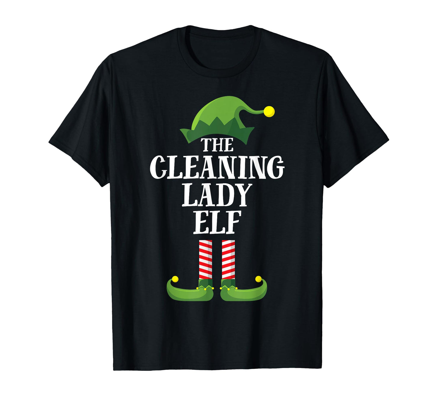 Cleaning Lady Elf Matching Family Group Christmas Party PJ T-Shirt