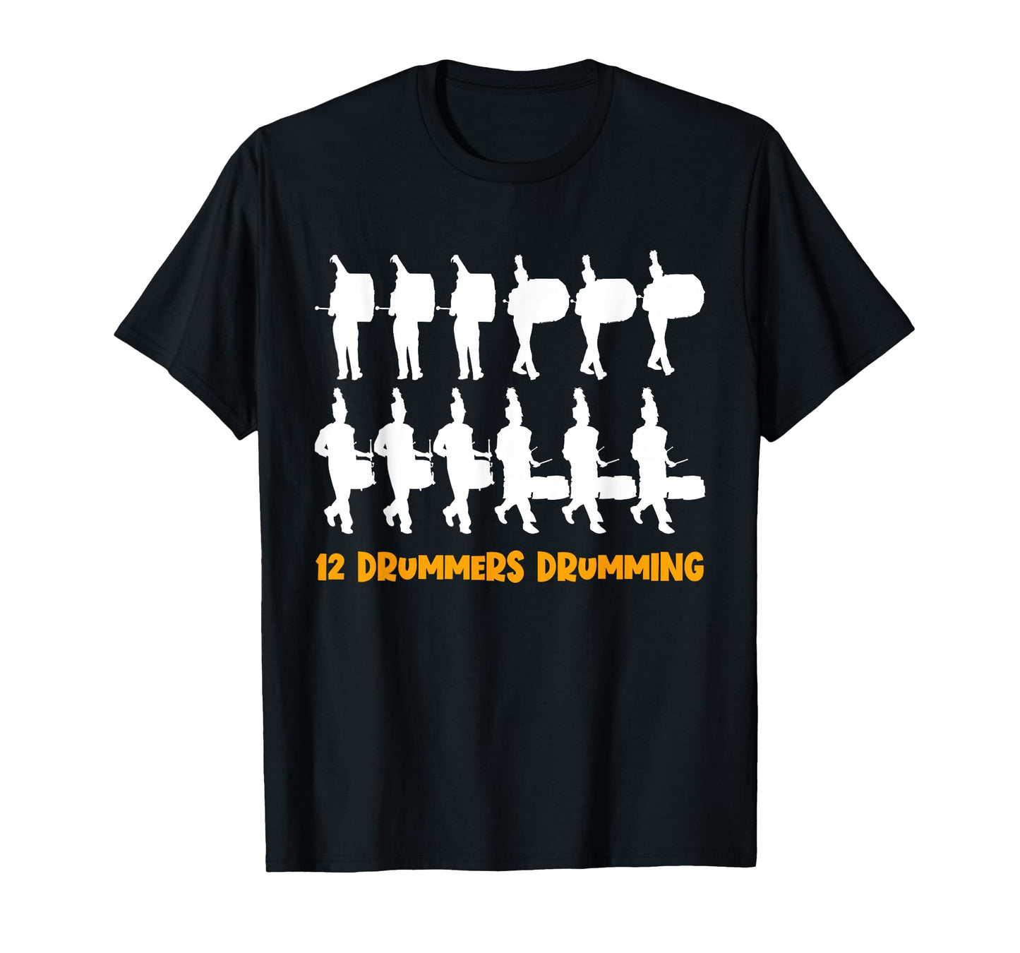 12 Drummers Drumming Christmas Drumline Marching Band Geek T-Shirt