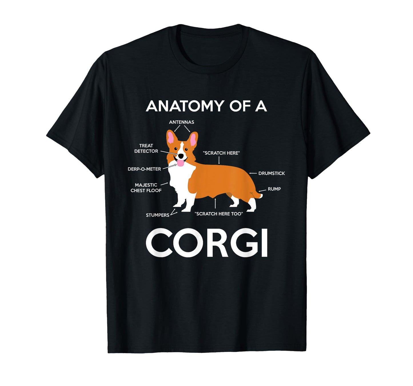 Anatomy Of A Corgi Funny Corgis Dog Puppy Nerd Biology Dogs T-Shirt