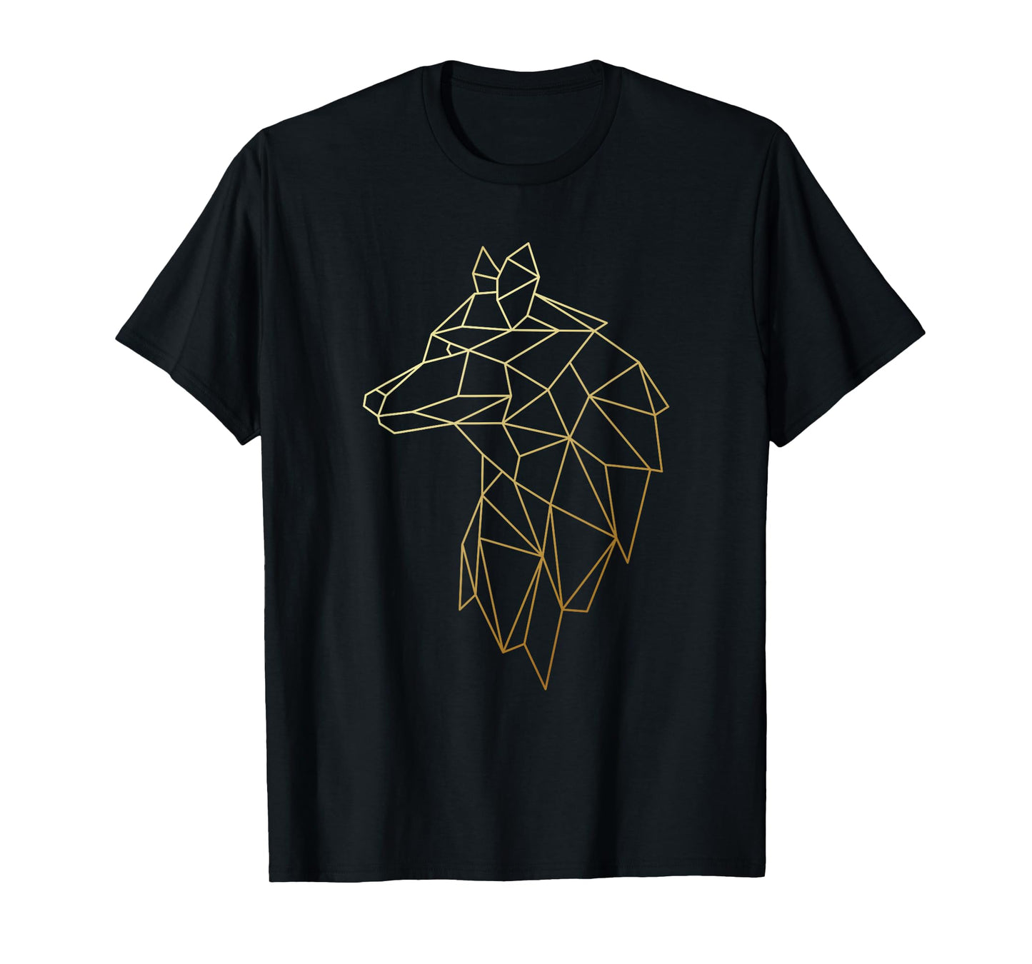 Cool Wolf Polygon Geometric Wolf Abstract Art T-Shirt