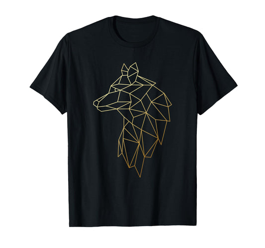 Cool Wolf Polygon Geometric Wolf Abstract Art T-Shirt