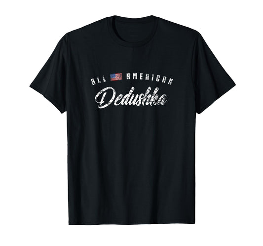 Mens All American Dedushka Cute Flag Birthday Gift T-Shirt