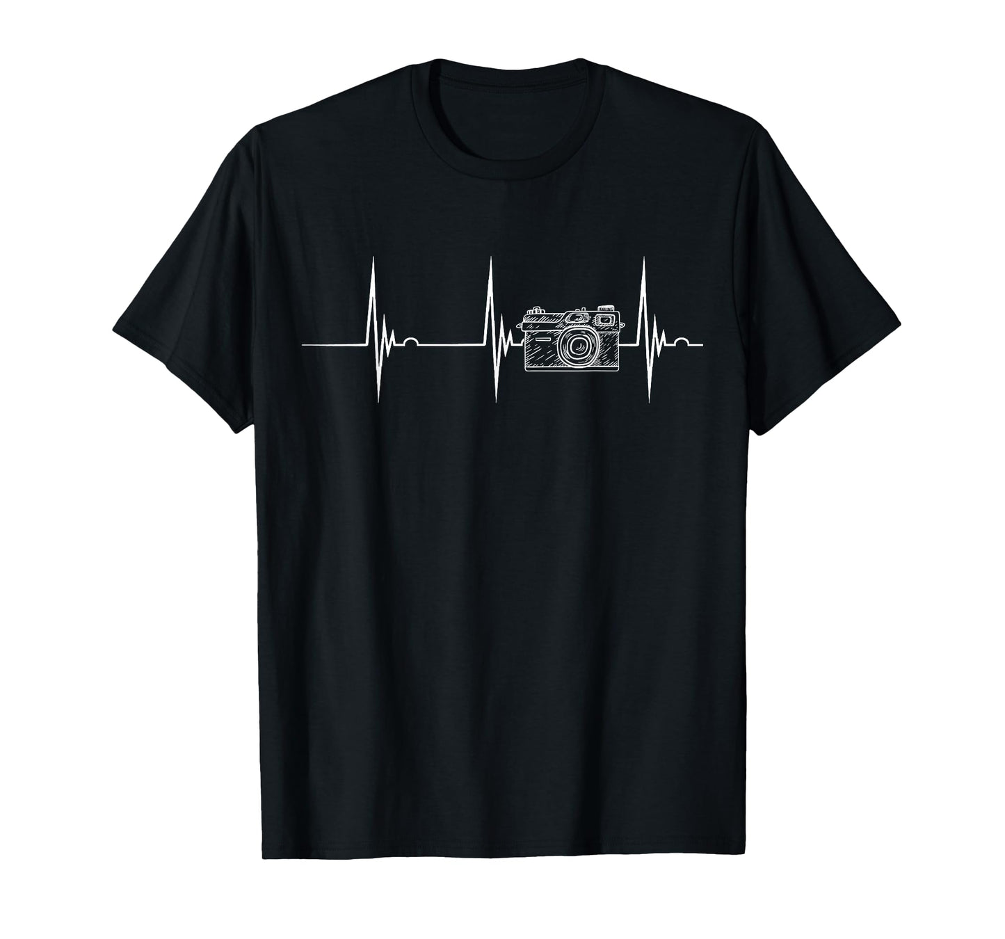 Photographer Camera Lens Heartbeat ECG Pulse Photography T-Shirt