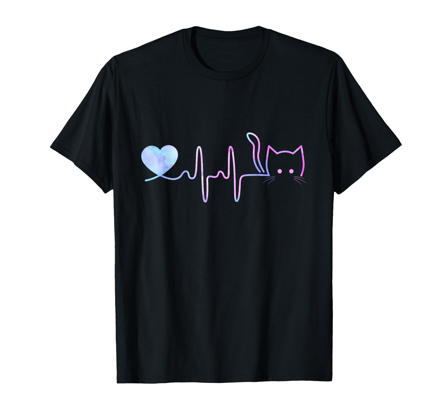 Heartbeat Cat Lover Shirt for Women Animal Cute Cat T-Shirt