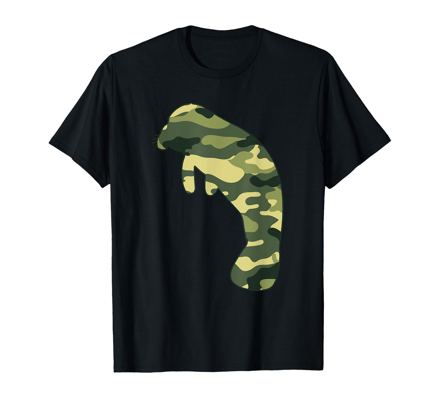 Military Dugong Camo Men Print US Manatee Veteran Gift T-Shirt