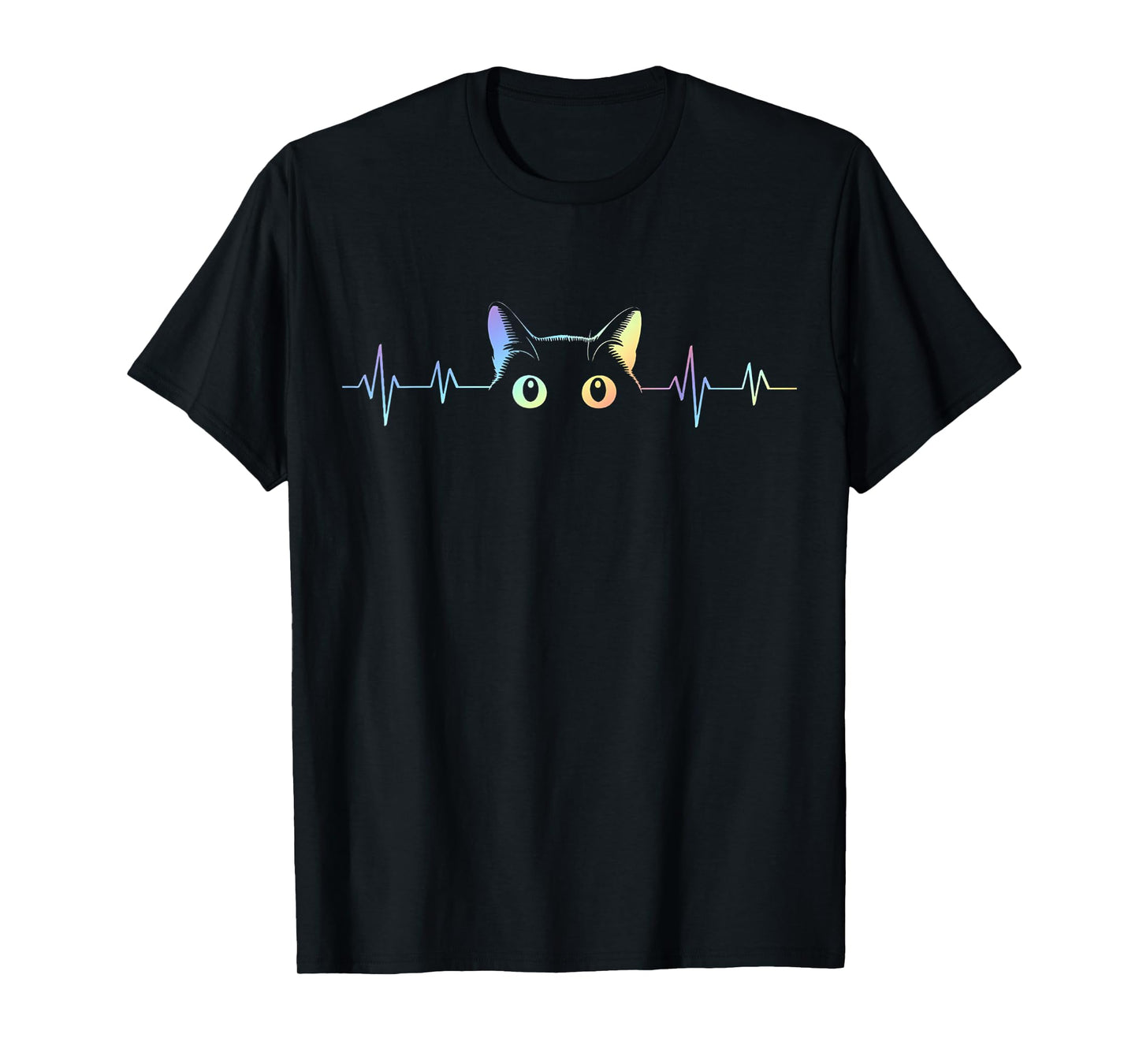 Heartbeat Cat Lover Animal Silhouette Cute Cat T-Shirt