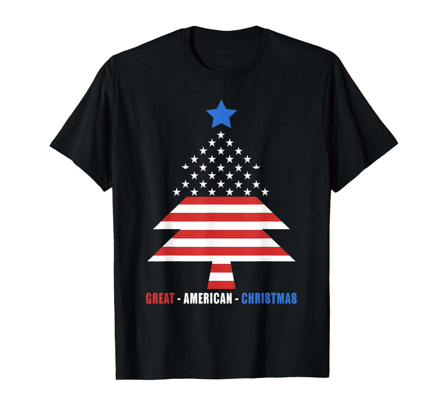 Great American Christmas Patriotic Christmas Tree Women Kids Men T-Shirt