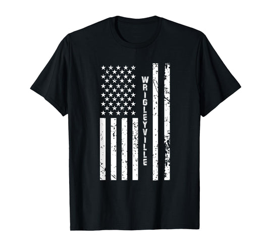 Wrigleyville United States Patriotic American Flag T-Shirt