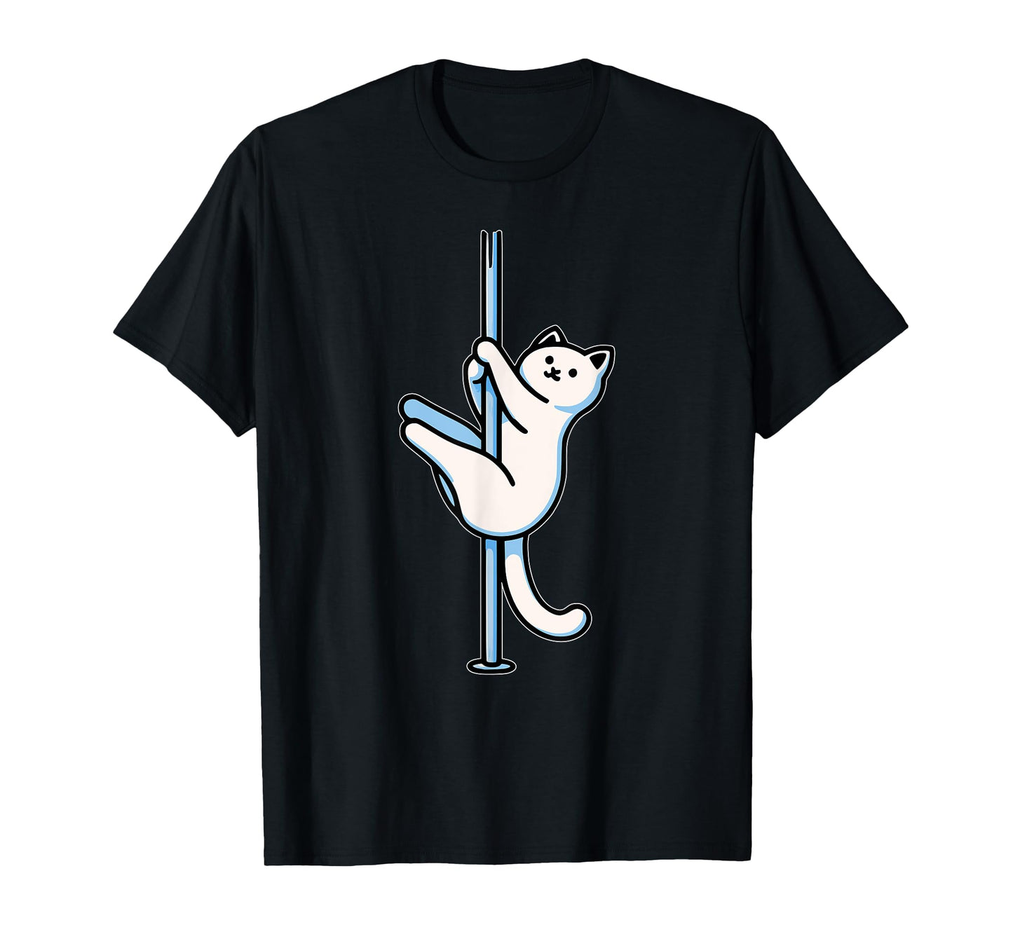 Funny Cat Pole Dancer Polecat Dancing Joke Cute Womens Mens T-Shirt