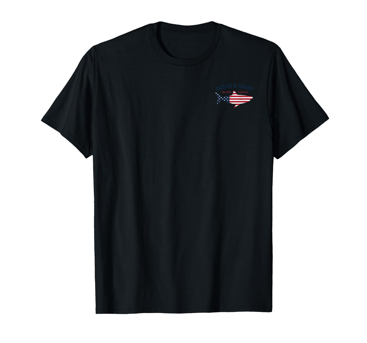 Trendy Ocean & Coast Fishing Patriotic Flag T-Shirt