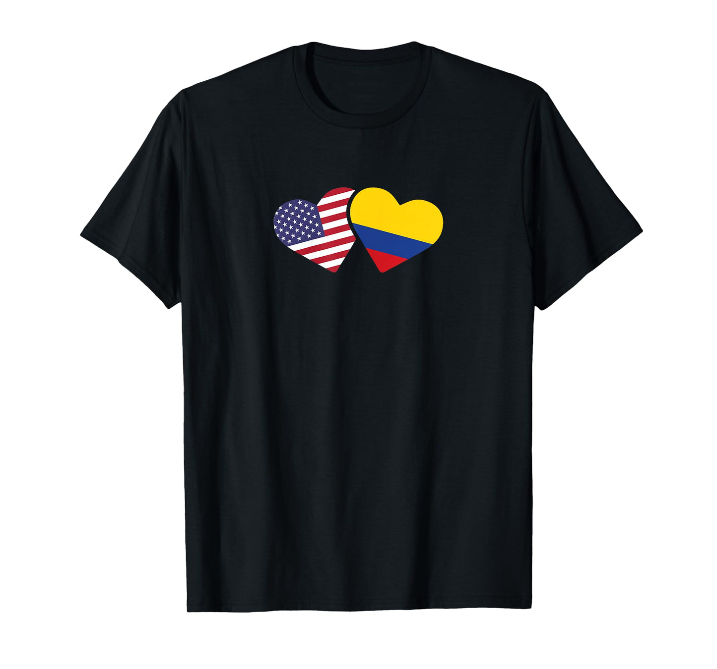 USA Colombia Flag Heart T Shirt Colombian American Love Gift T-Shirt