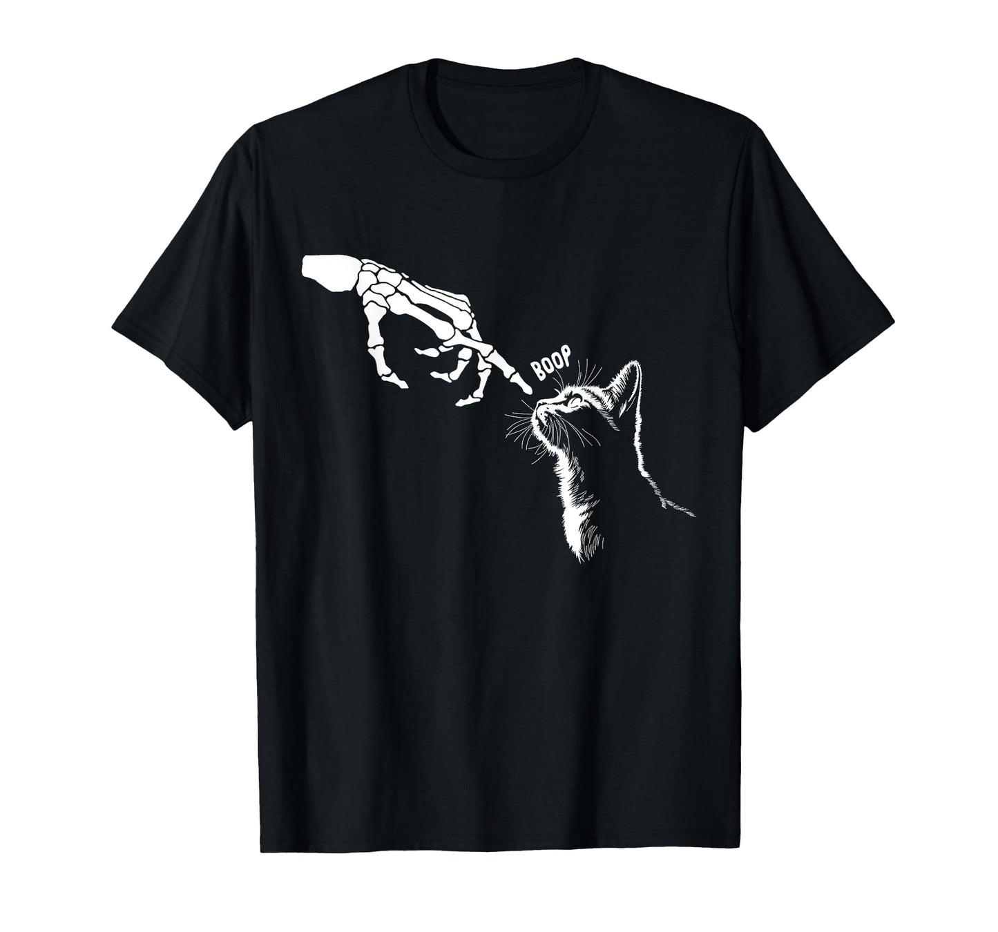 Cat Boop Halloween Kitten Funny Skeleton Cat Lover Halloween T-Shirt