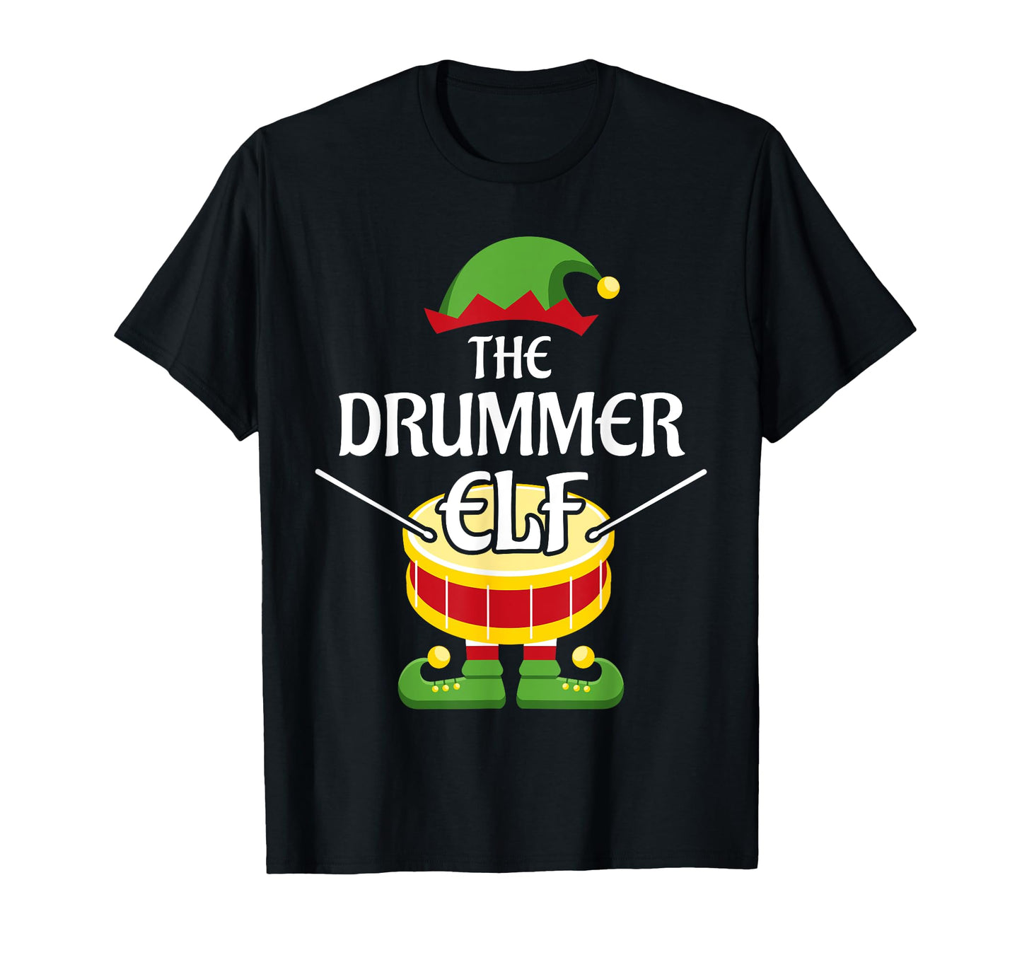 Drummer Elf Family Matching Group Christmas Drum T-Shirt