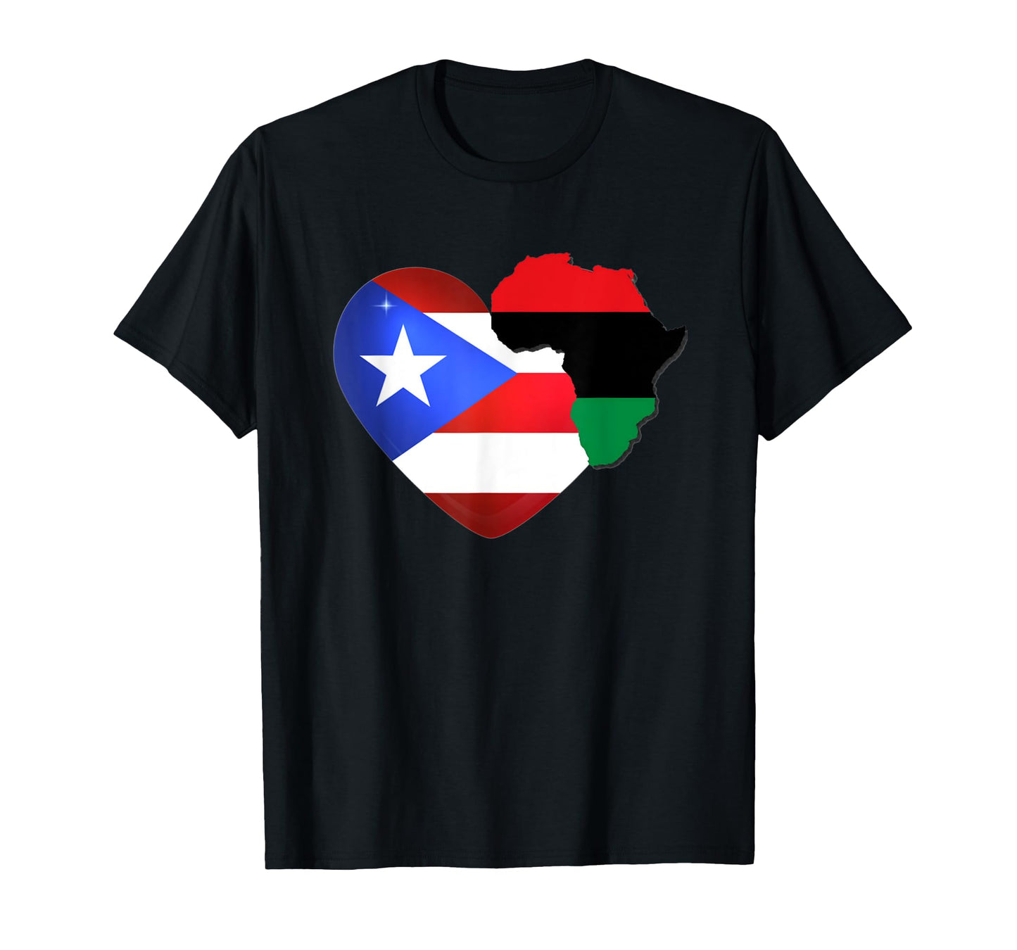 Caribbean Afro Latin Proud Puerto Rican African Flag T-Shirt