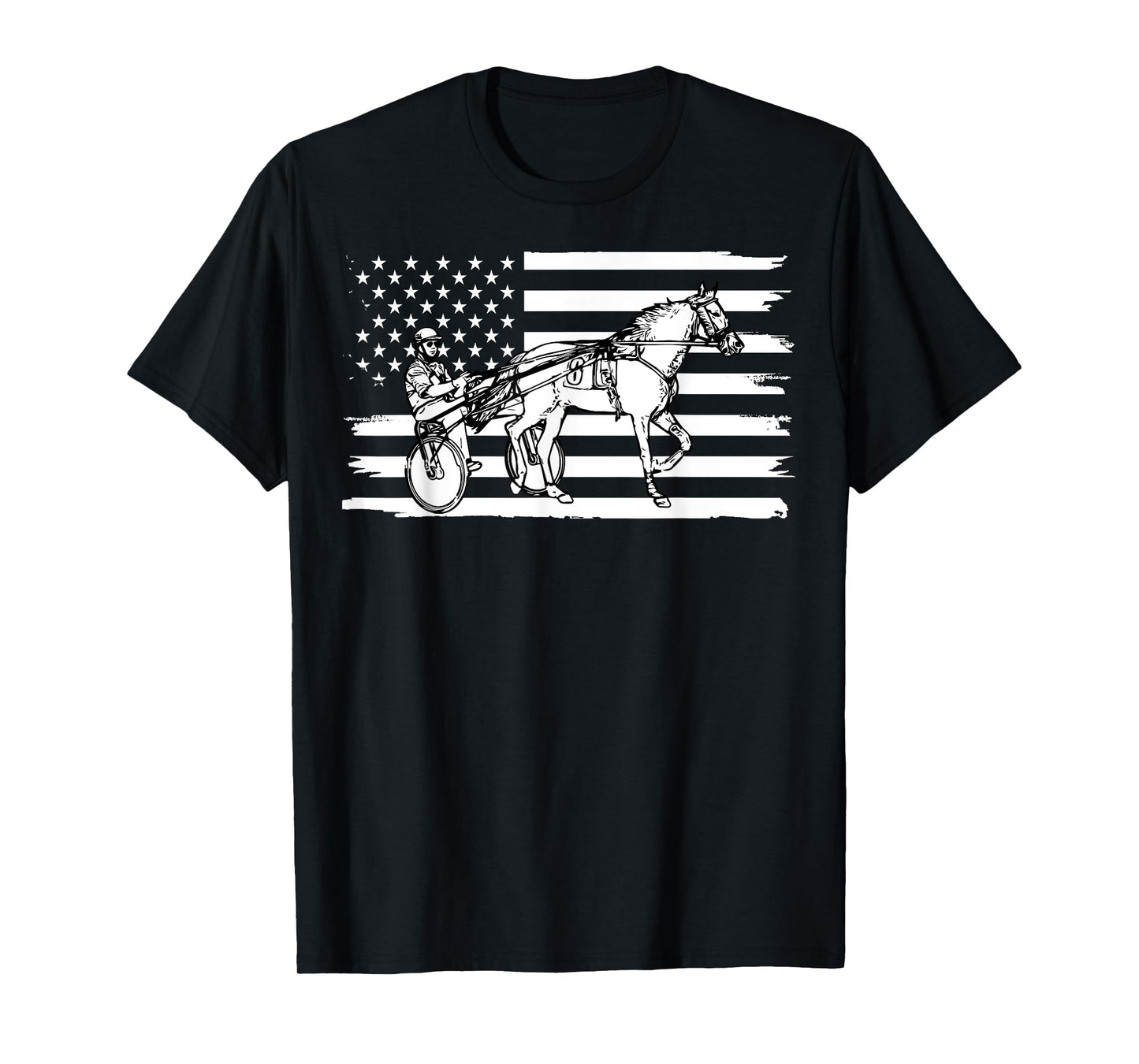 Harness Racing American Flag, Horse Harness Racing Women Kids Men T-Shirt