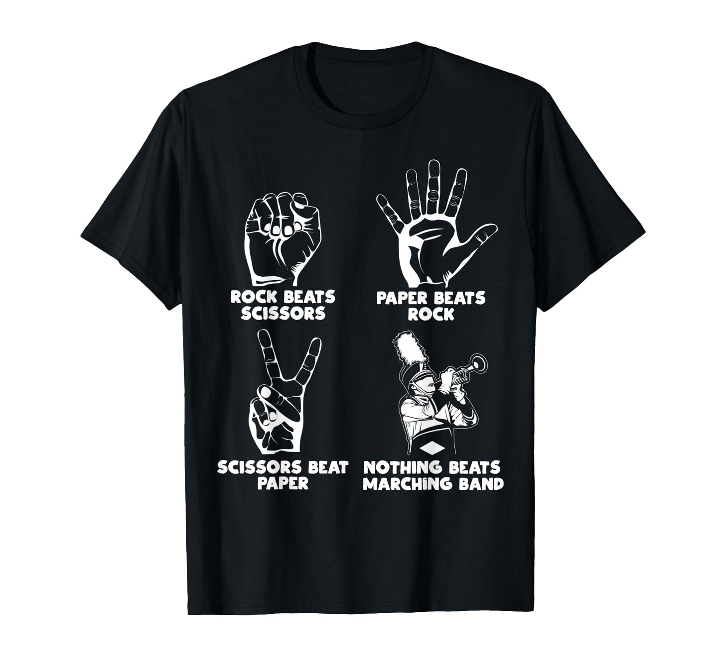 Nothing Beats Marching Band Rock Paper Scissors Funny Meme T-Shirt