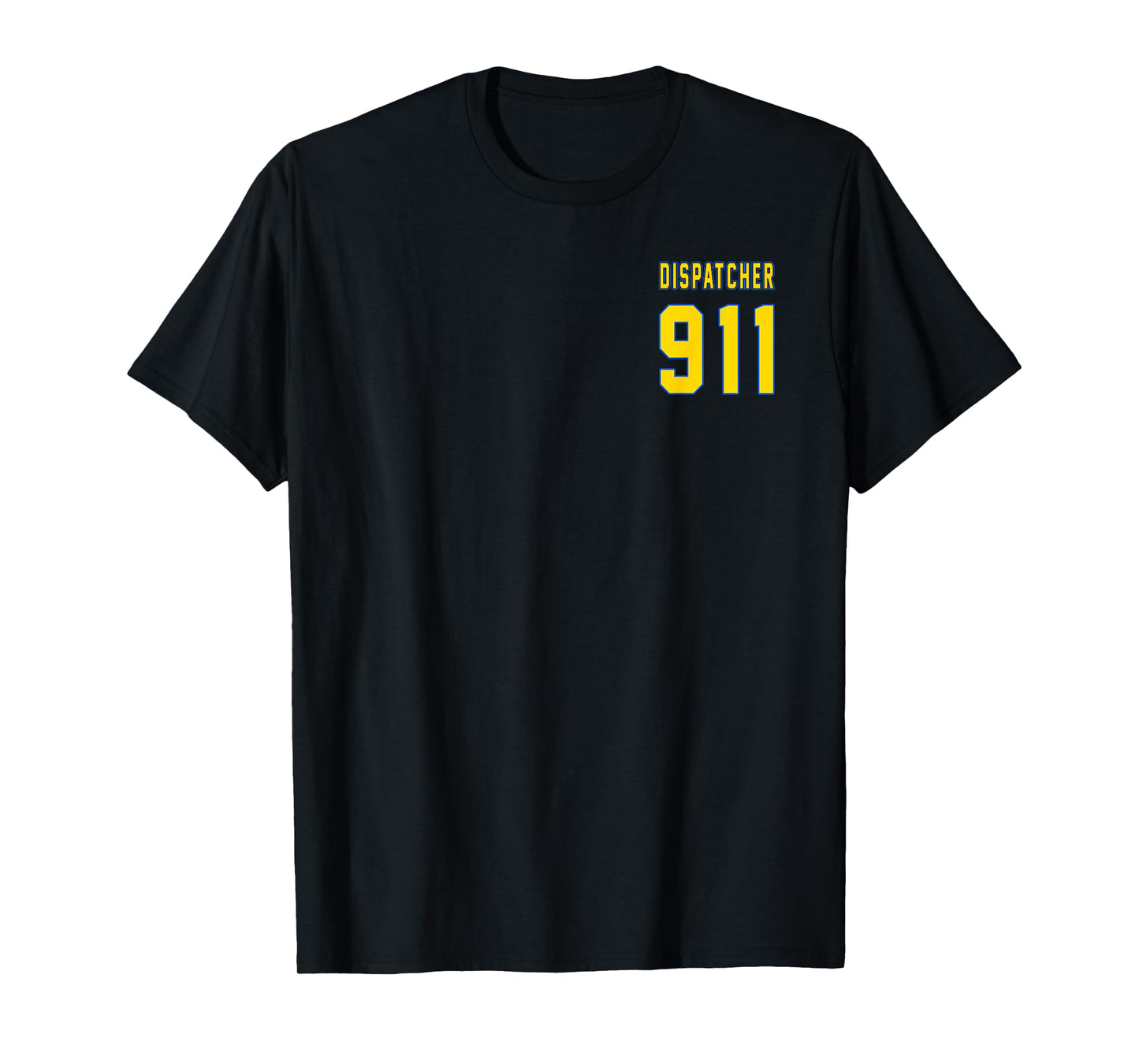 911 Dispatcher with The American Flag on The Back T-Shirt Small