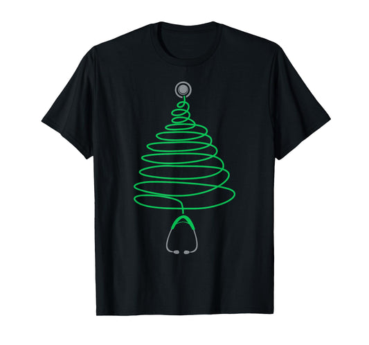 Christmas Tree Stethoscope Nurse Doctor Xmas RN Nursing T-Shirt