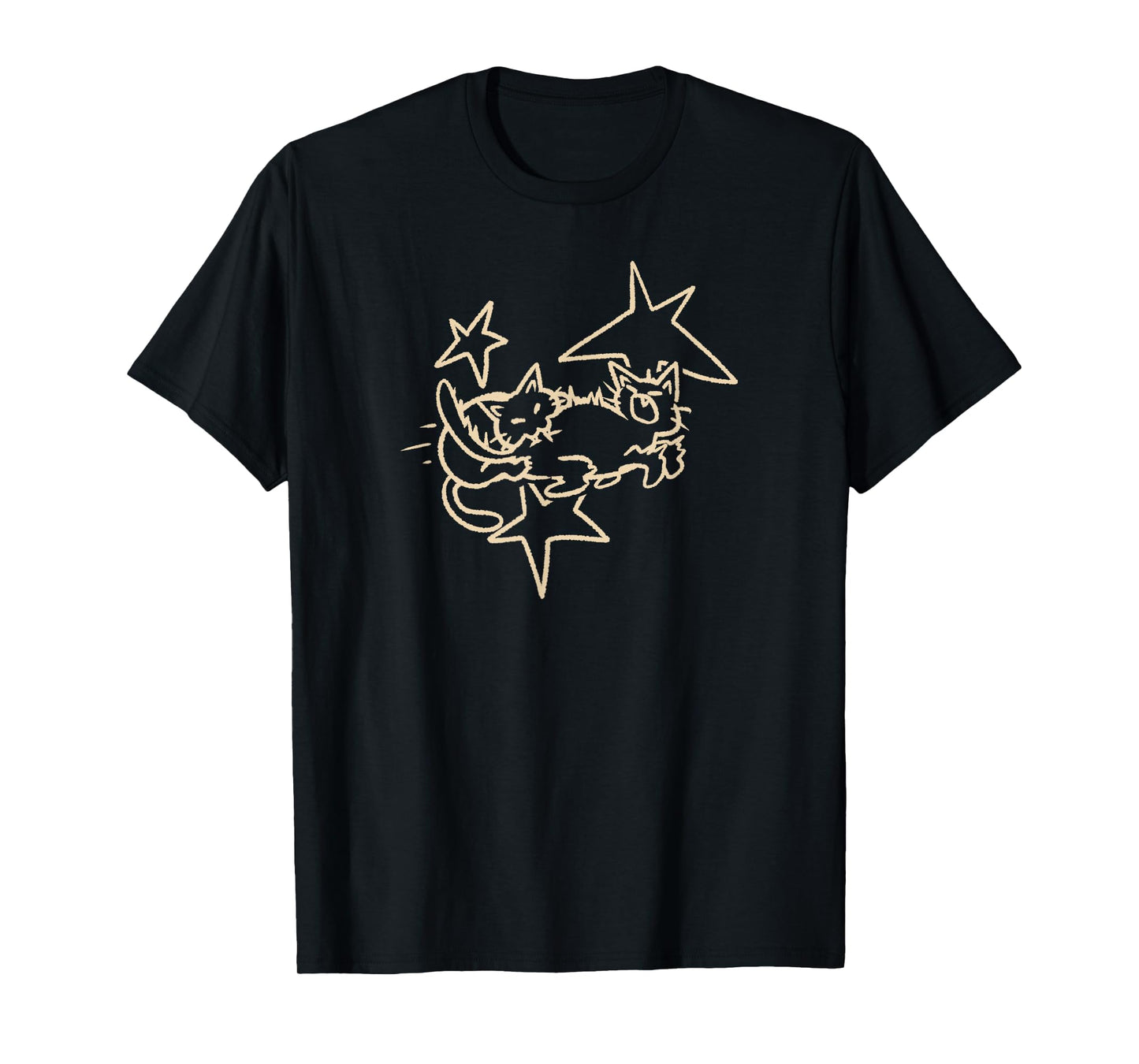 Cat Tomcat Y2K 90s Fighting under Starry Sky T-Shirt