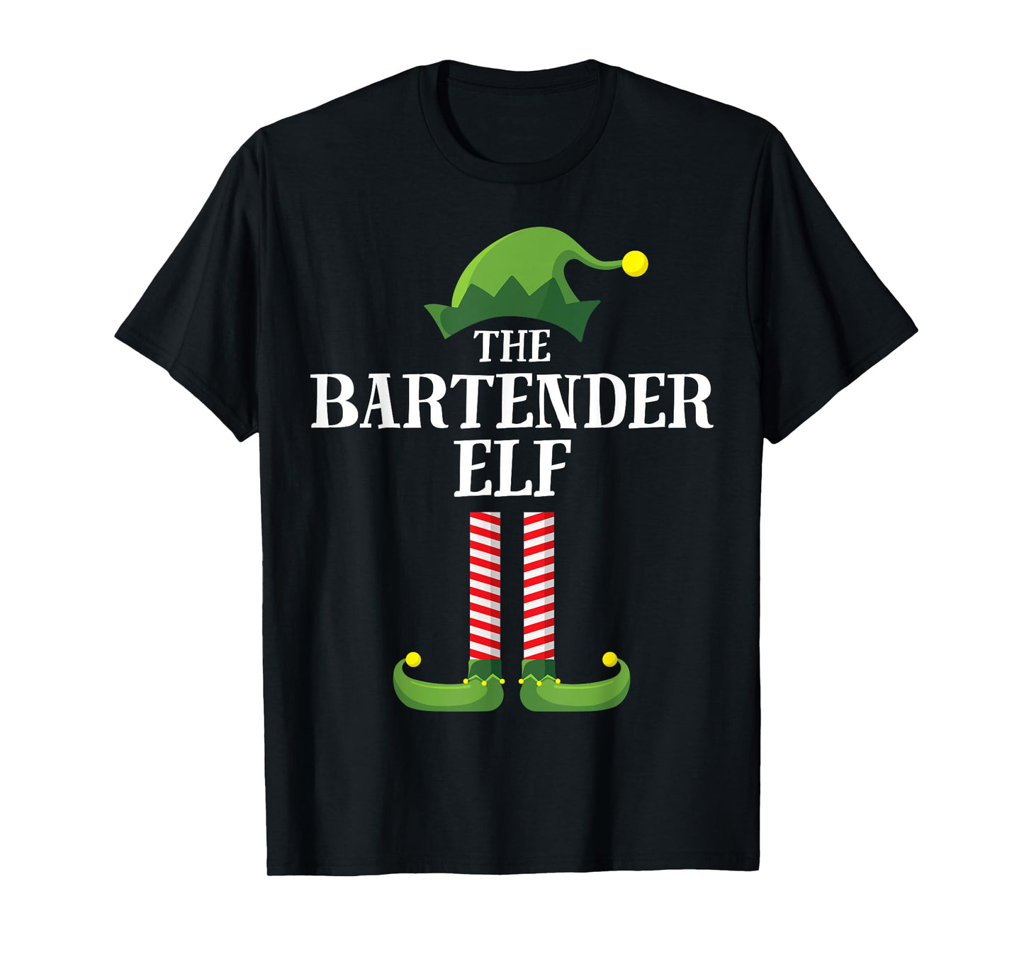 Bartender Elf Matching Family Group Christmas Party Pyjamas T-Shirt