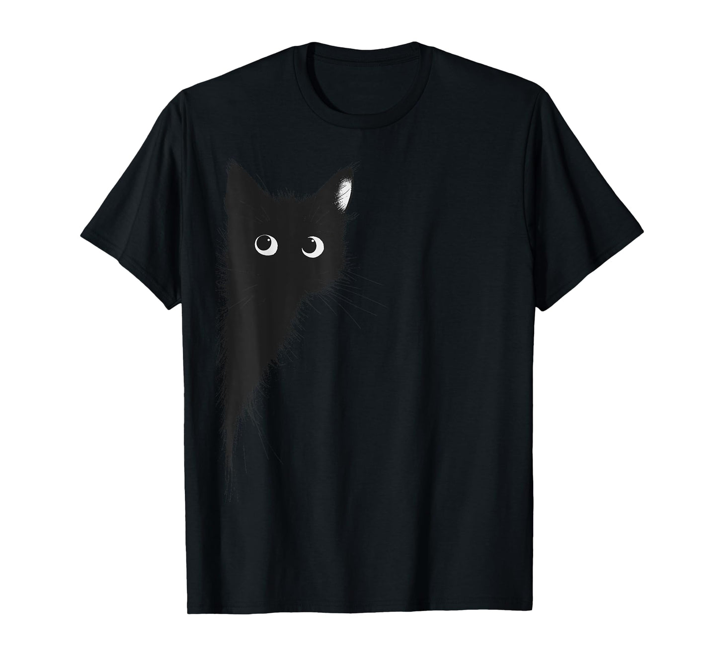Cute Peeking Black Cat for Cat enthusiast T-Shirt