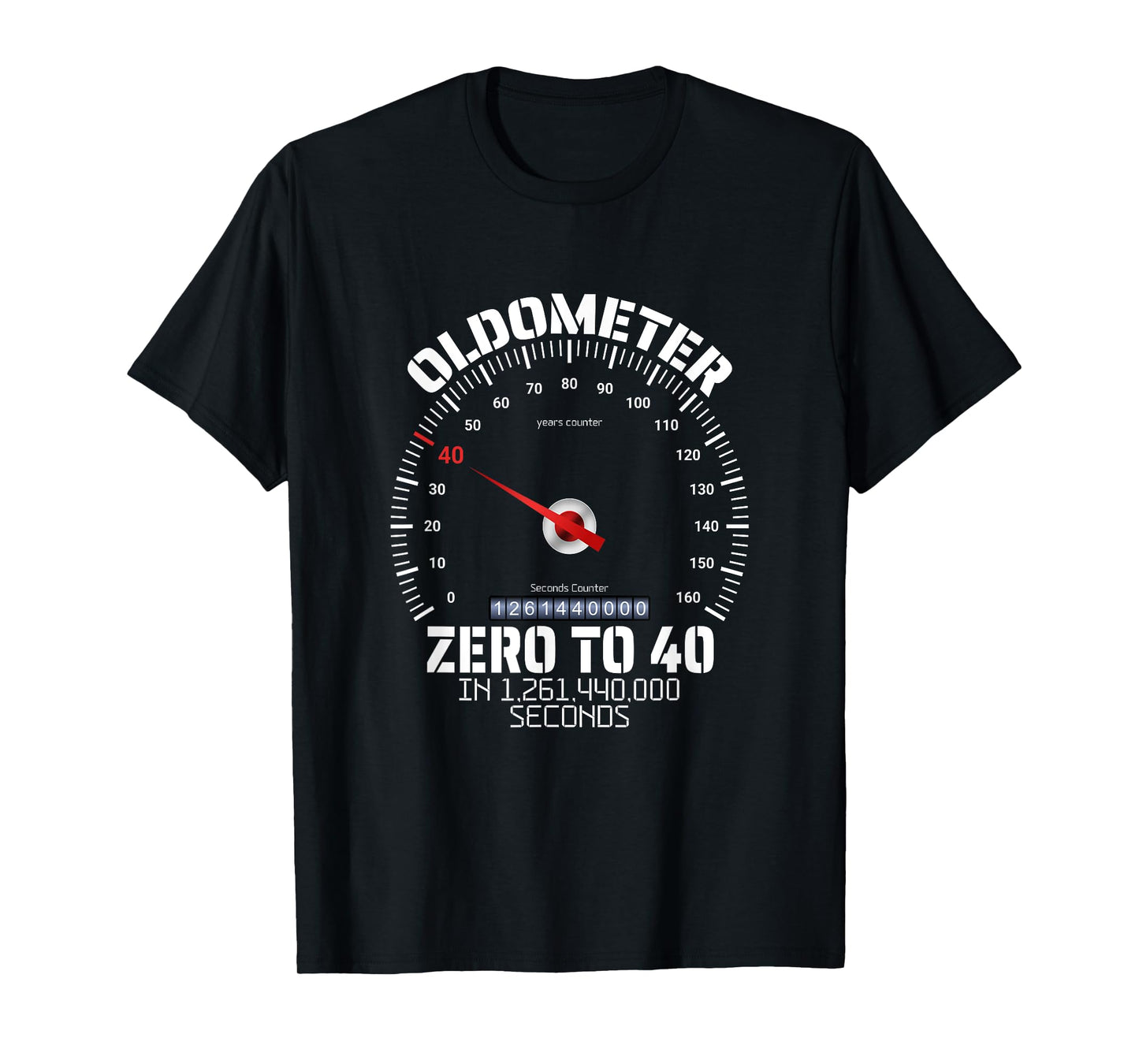 40th Birthday Oldometer Zero To 40 Years Funny 40th Birthday T-Shirt