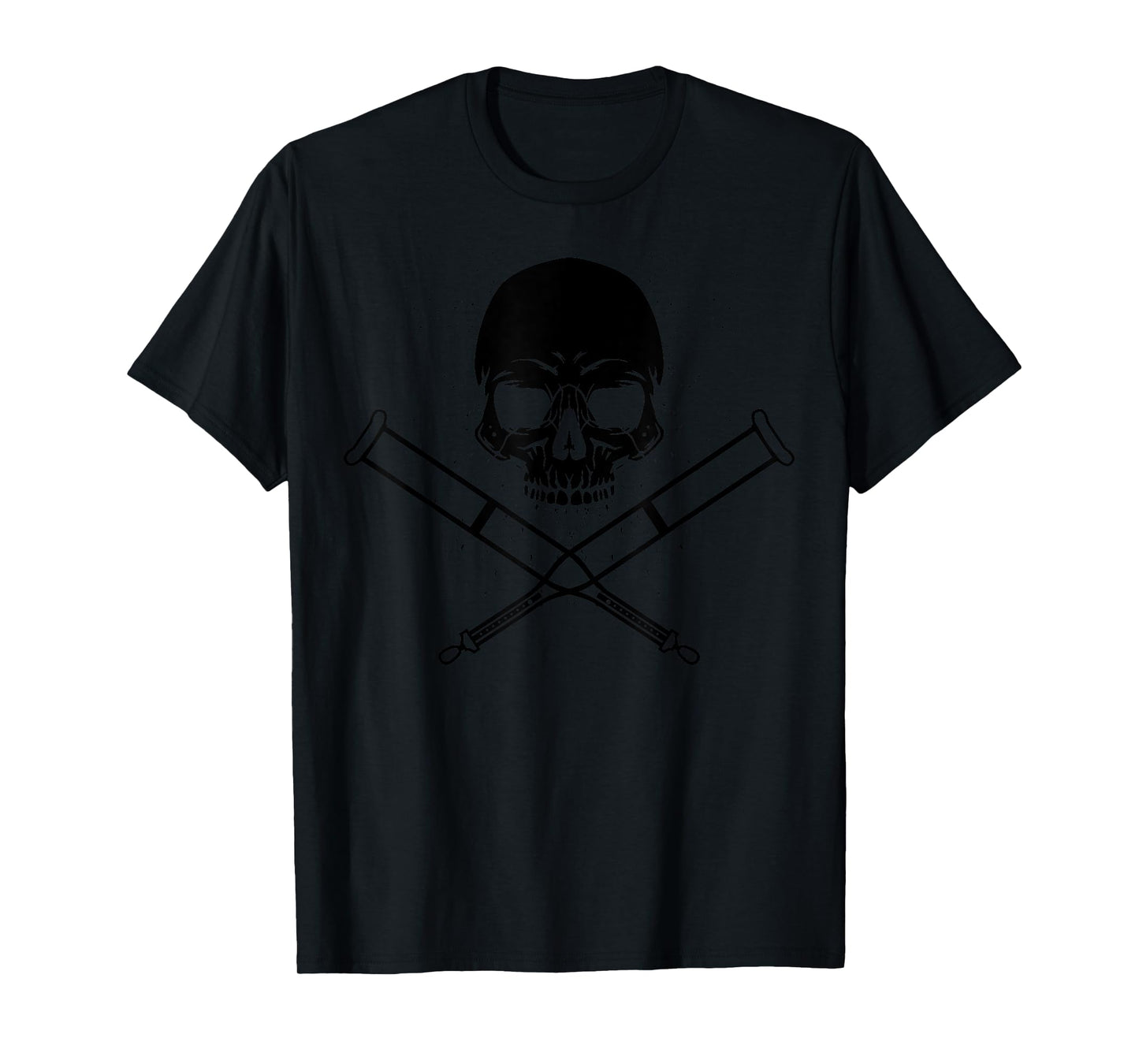 Cool Skull And Crutches | Funny Fractured Bone Support Gift T-Shirt
