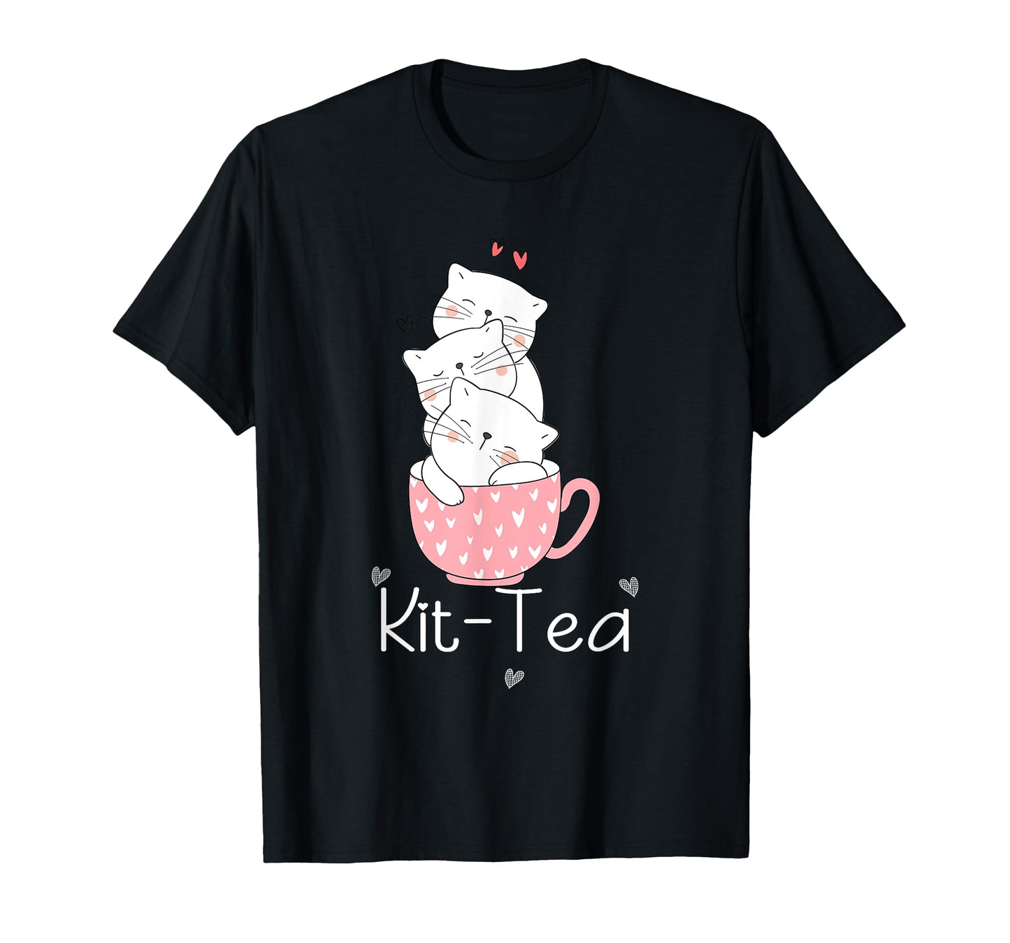Kit Tea Gift Cat Lover Gift Funny Animal Love T-Shirt Cool T-Shirt for Men Women Girls Kids