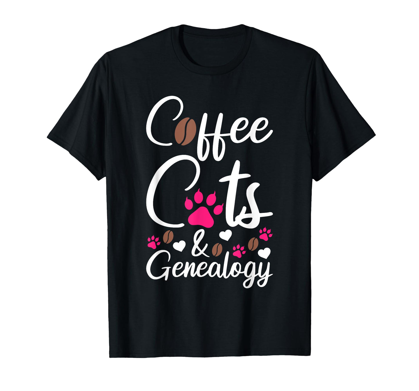 Coffee Cats and Genealogy Ancestry Genealogist T-Shirt