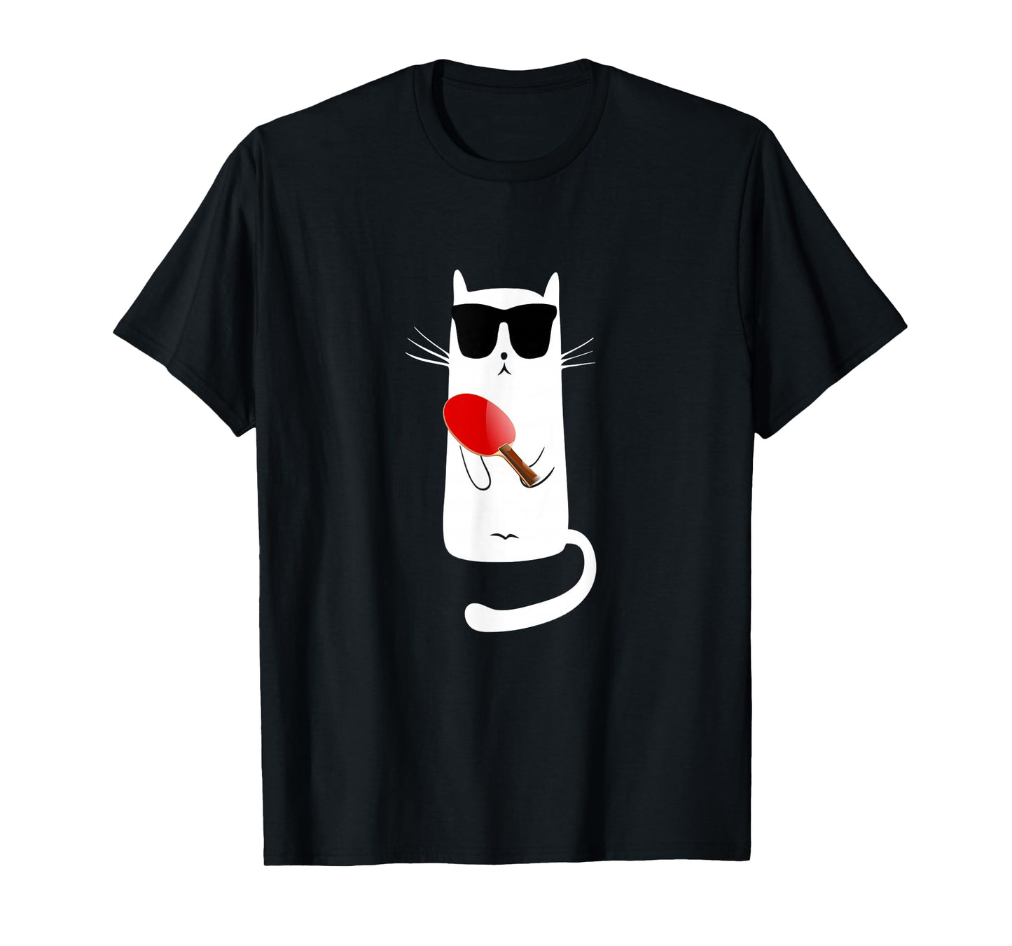 Funny Cat Wearing Sunglasses Playing Ping Pong T-Shirt