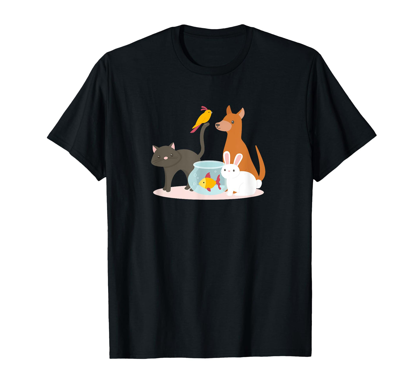 Easter Menagerie Bunny Dog Cat Bird Fish Celebrate Together T-Shirt