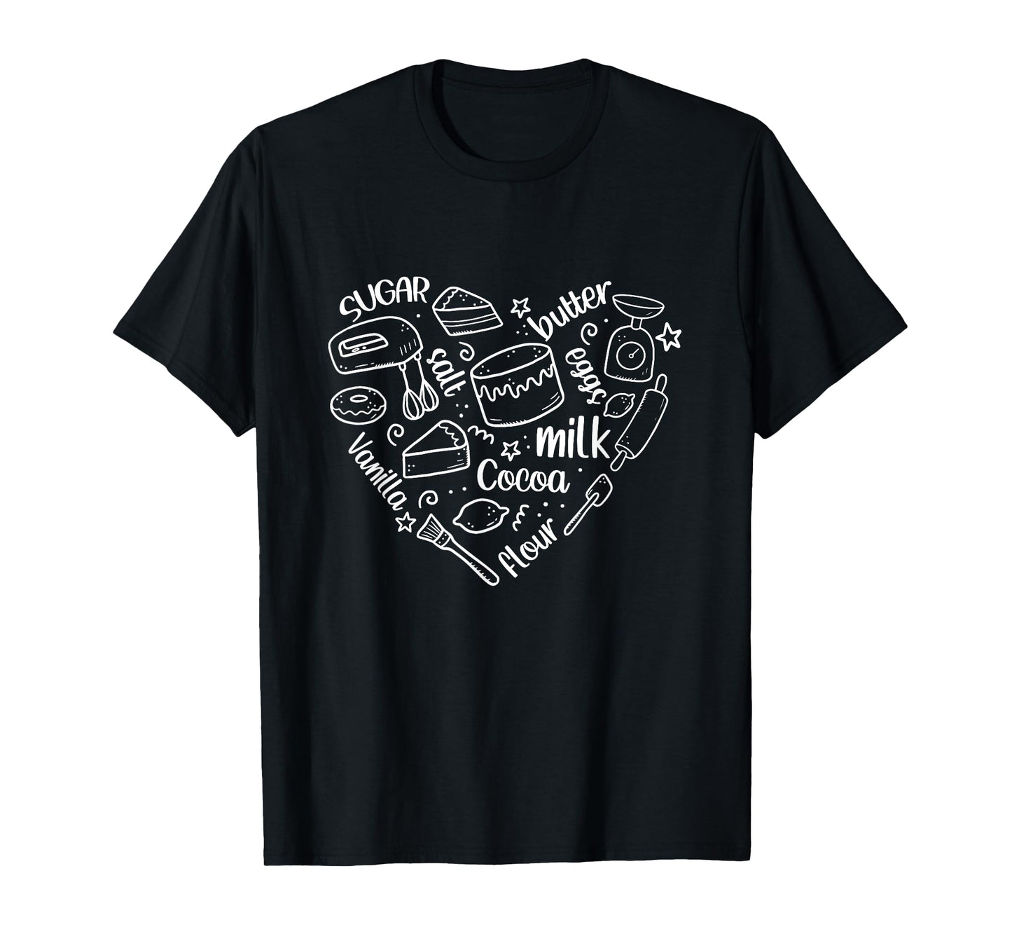 Bakery Heart Shape Baker Baking Lover Cooking Mom Life T-Shirt