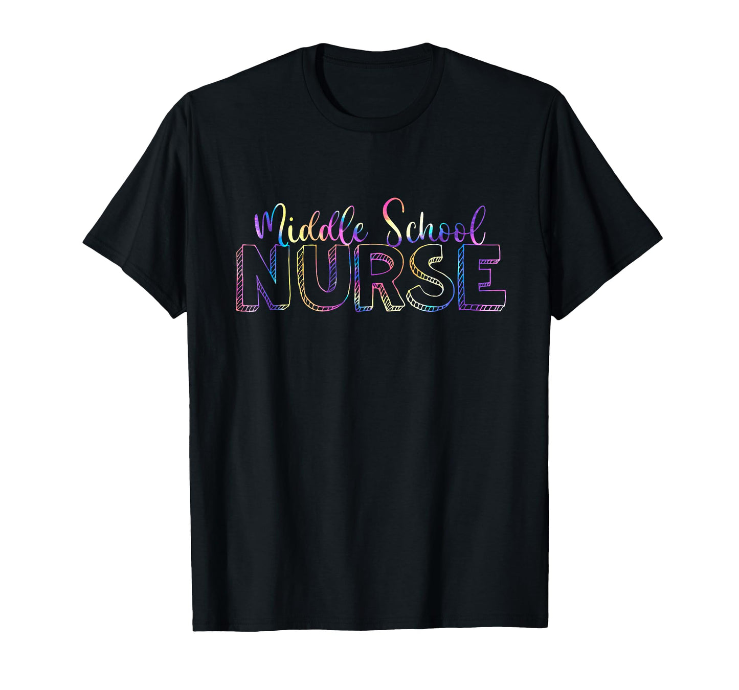 Cute Tie Dye Middle School Nurse RN Back To School Nursing T-Shirt