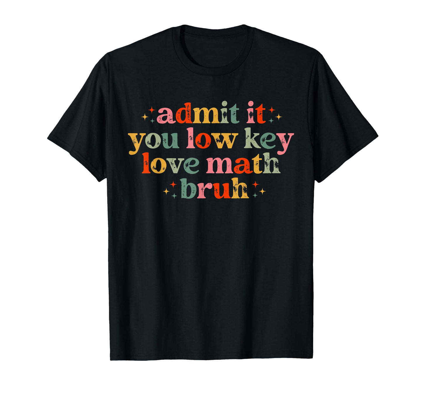 Admit It You Low Key Love Math Bruh retro math teacher T-Shirt